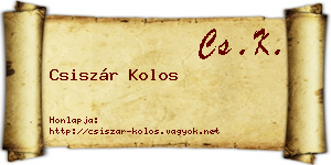 Csiszár Kolos névjegykártya